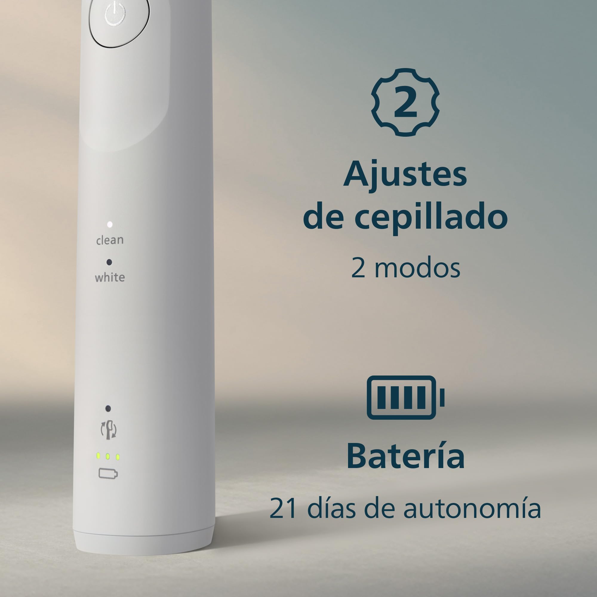 Philips Sonicare 5500 cepillo dental eléctrico, sónico con 2 modos, alerta de presión, EasyStart, SmarTimer y BrushPacer, blanco, modelo HX7110/02 [Nueva Tecnología]