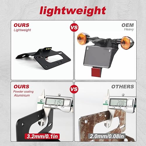 Miniatura 2 de Xitomer Eliminador de guardabarros apto para CRF300L CRF300L RALLY 2021-2025 CRF300RX CRF300RL Soporte de placa con luz LED