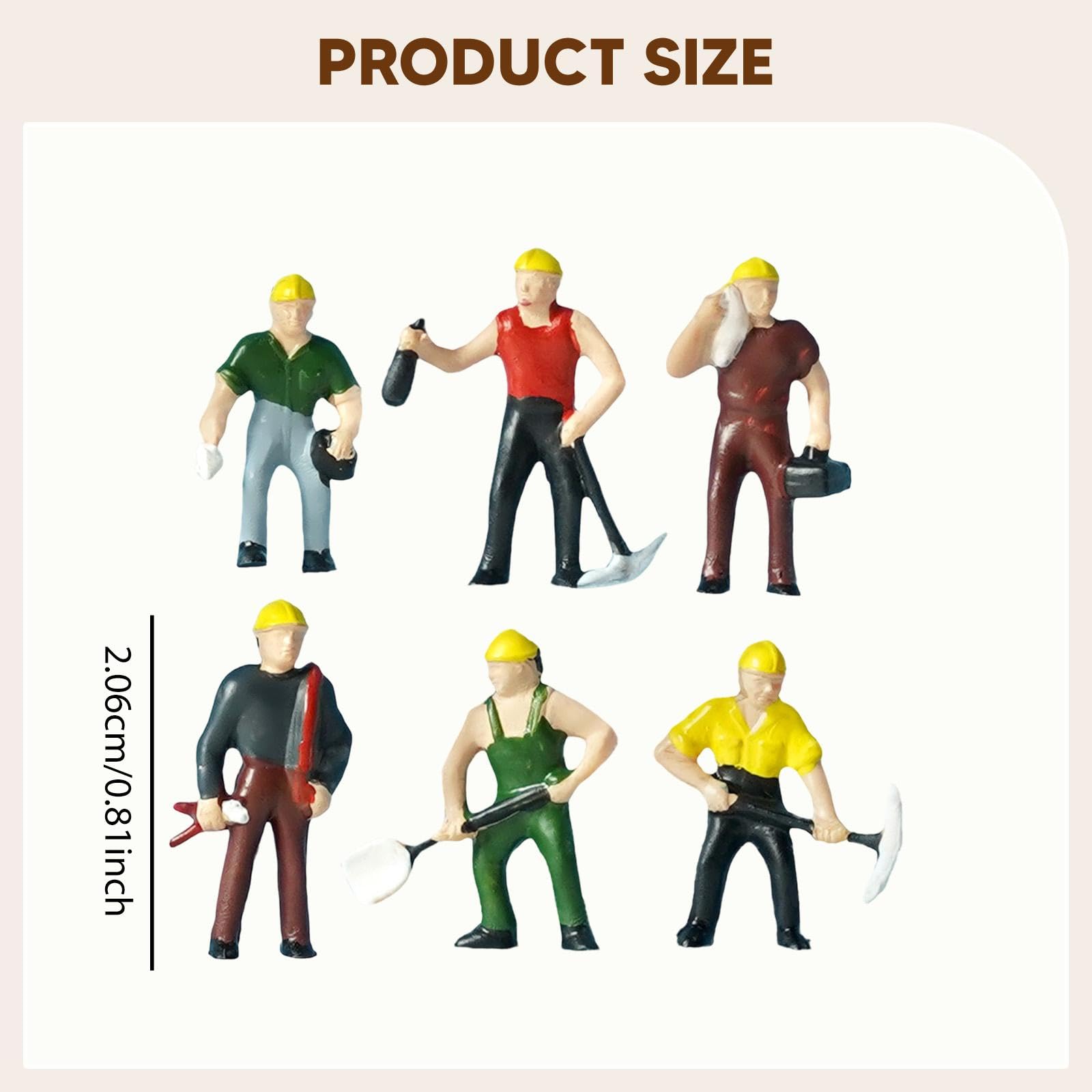 Set mit 6 Bauarbeiterfiguren Im Maßstab 1:87 für Kreative Hobbys Und Dekoration.