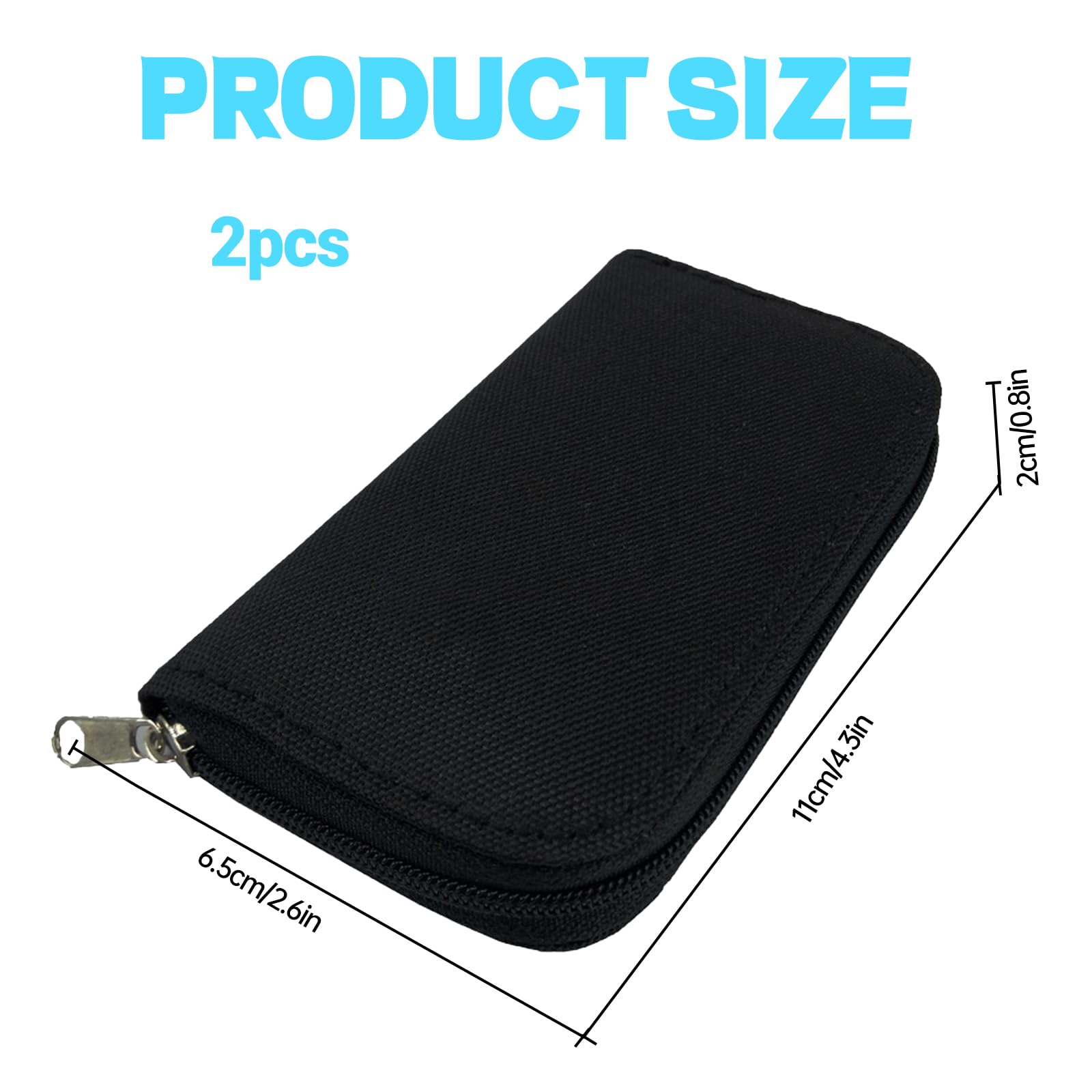 SD Card Holder Case,Micro SD Card Holder,Portable 22 Memory Card Case for 18 SD and 4 CF (Black / 22 Slots - 2 Pack)