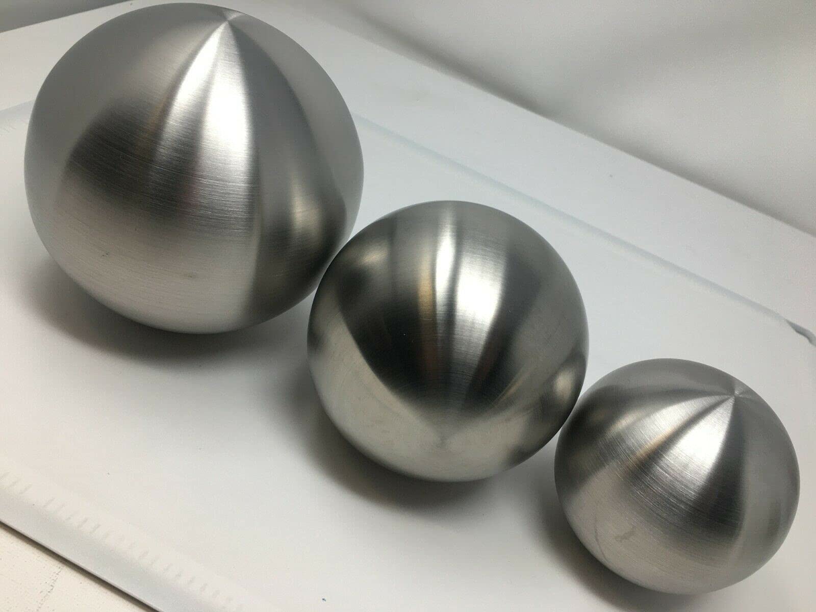 PRIOstahl Edelstahl-Vollkugel V2A – 20 Mm, Mit Sackloch 14,2 Mm, Geschliffen, Für Geländer, Zierde & Abschluss, 10 Stück