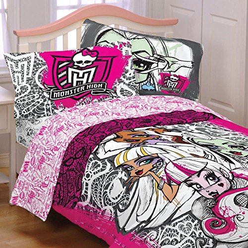 Monster High Twin Comforter with a Pillow Sham Set