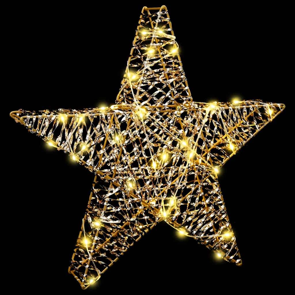 Stella decorativa natalizia 3D con 50 strisce LED a luce bianca calda, PET, 55 x 52,5 x 9 cm, funzionamento USB, per finestre, decorazione dell'Avvento con telecomando