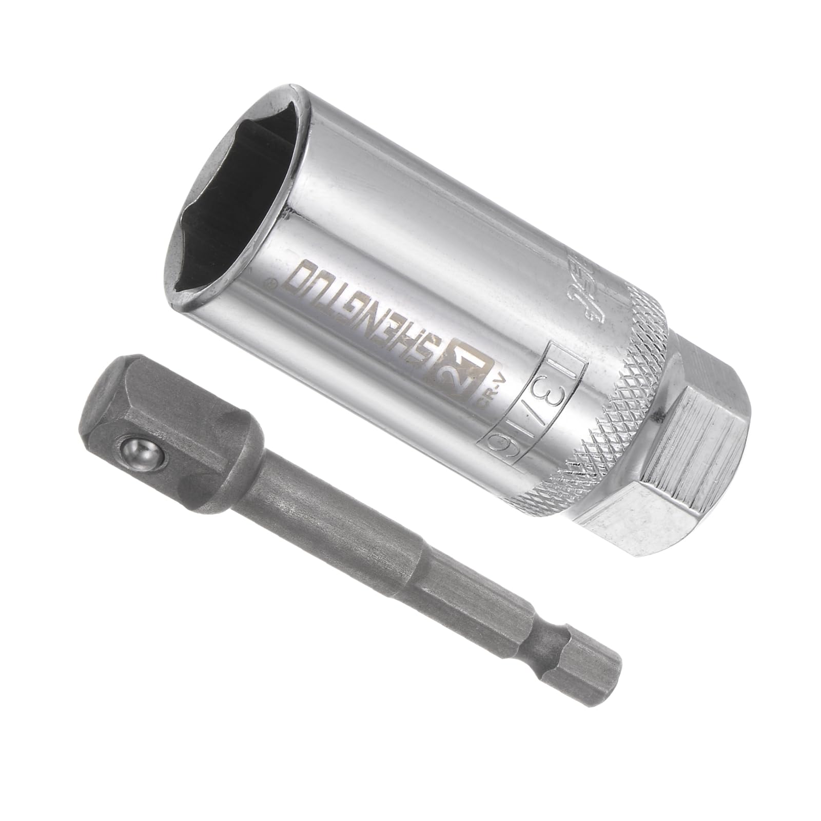 CoCud Spark Plug Socket Set, Metric 21mm 3/8" Drive 2.5" Length, CR-V Mirror Finish Magnetic Socket with Socket Extension