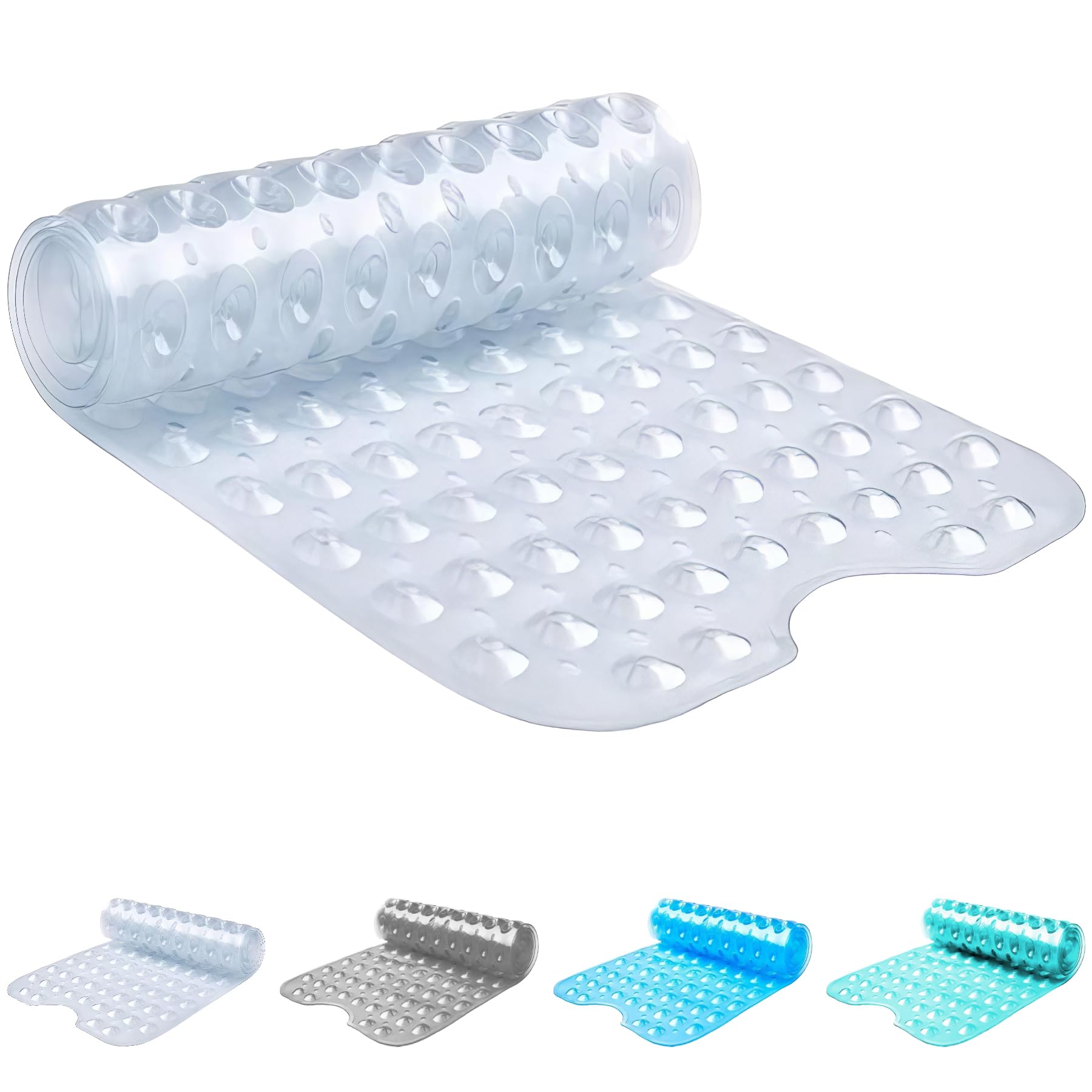 ADOV Shower Mat, Extra Long Non Slip Bath Mat Antibacterial Rubber 100x40 cm