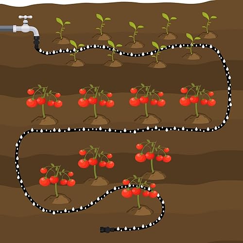 Miniatura 6 de AIODE Manguera de remojo plana de 15 pies para camas de jardín, manguera de goteo resistente, ahorra un 80% de agua para árboles vegetales (15 pies)