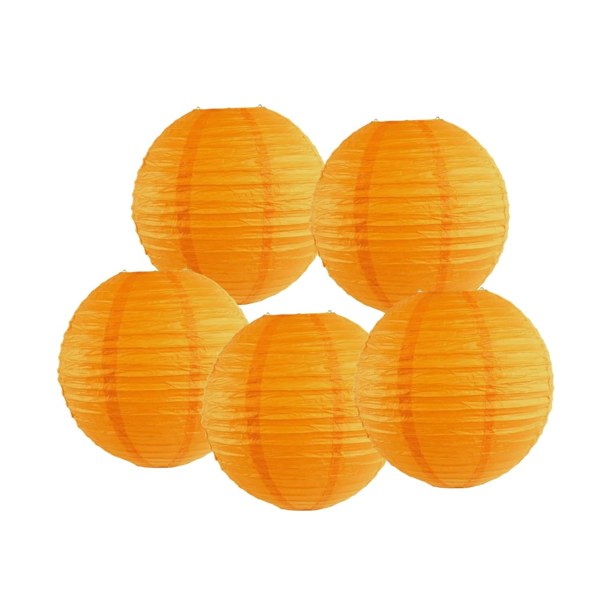 SrchJoy Paper Lanterns Pack of 5 Chinese Wedding Paper Lantern lampshade Lights Round Hanging Lantern for Birthday Party Decorations (Orange, 5 Pcs - 4" (10cm))