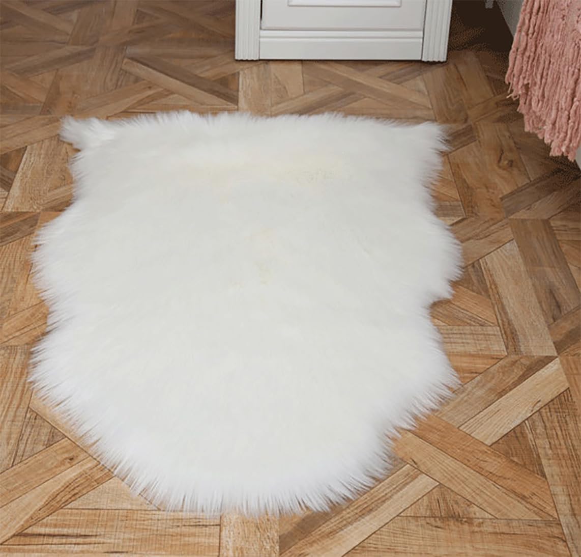 Schaffell Kunstfell Sitzkissen Fell 50 x 70 cm Lammfell Klein Kaninchenfell Faux Schaffell Teppich Wolle Bettvorleger Sofa Matte Lammfellimitat Teppich Lammfell Felle für Sofa Wohnzimmer(1#)