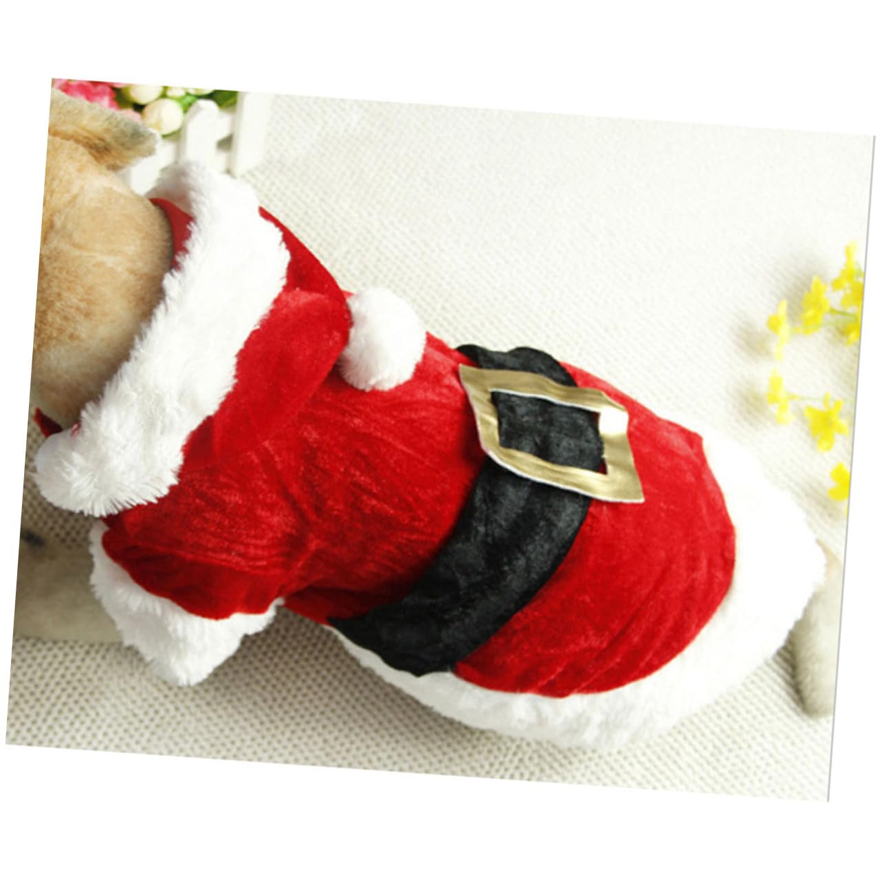 HMJGDHX 2 Pezzi Vestito Natalizio per Cani Vestiti Invernali per Animali Domestici Comodo Maglione con Cappuccio per Cani