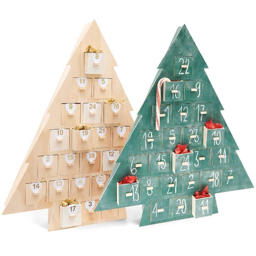 Adventskalender "Tanne" aus Holz mit 24 Schubladen, FSC 100%