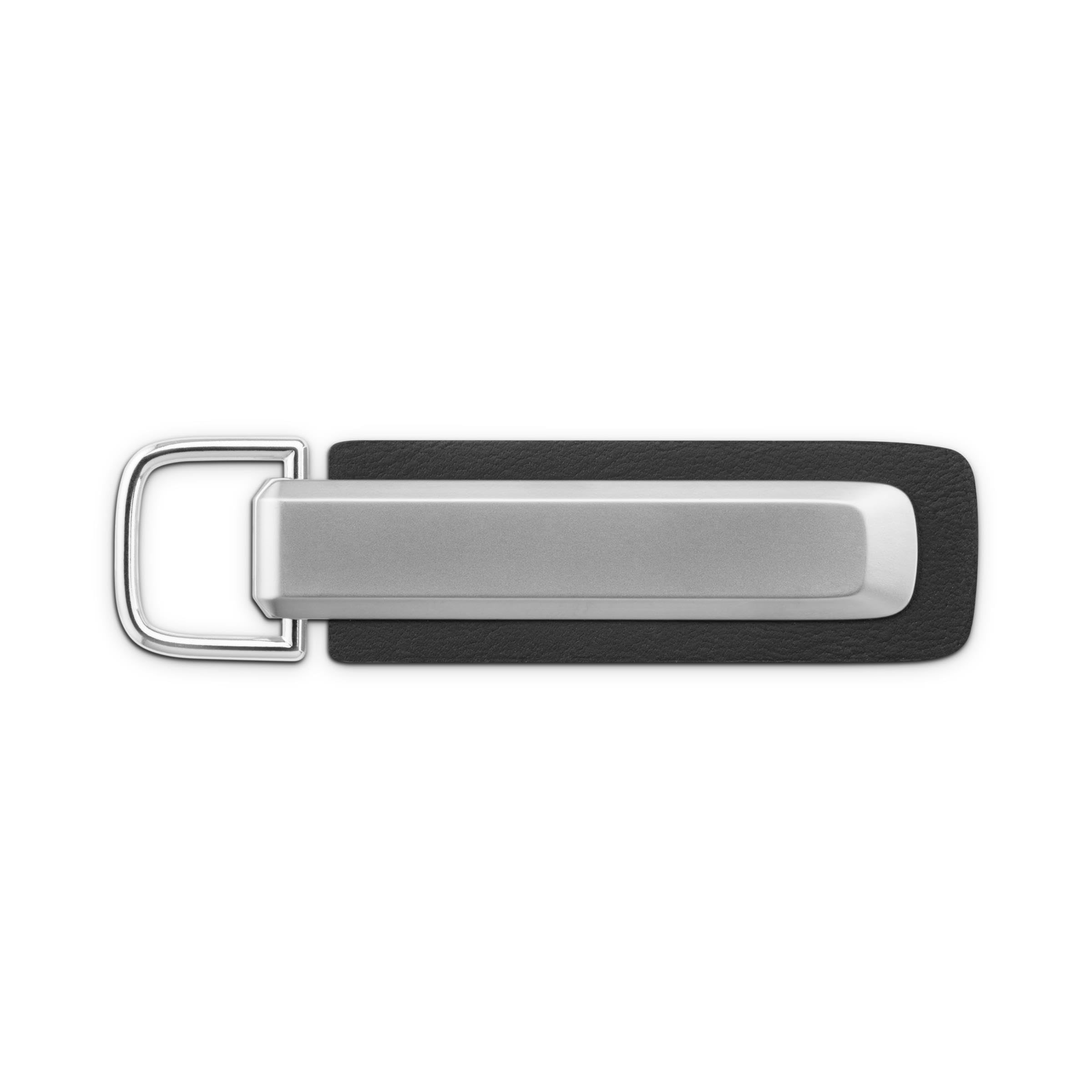 Audi 3182500100 Portachiavi Schlüsselring Keyring, con logo Audi Rings, argento/nero