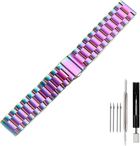 Miniatura 1 de Moran Correa de reloj de acero inoxidable de liberación rápida, correa de metal de repuesto de 0.787 in y 0.866 in para hombres y mujeres