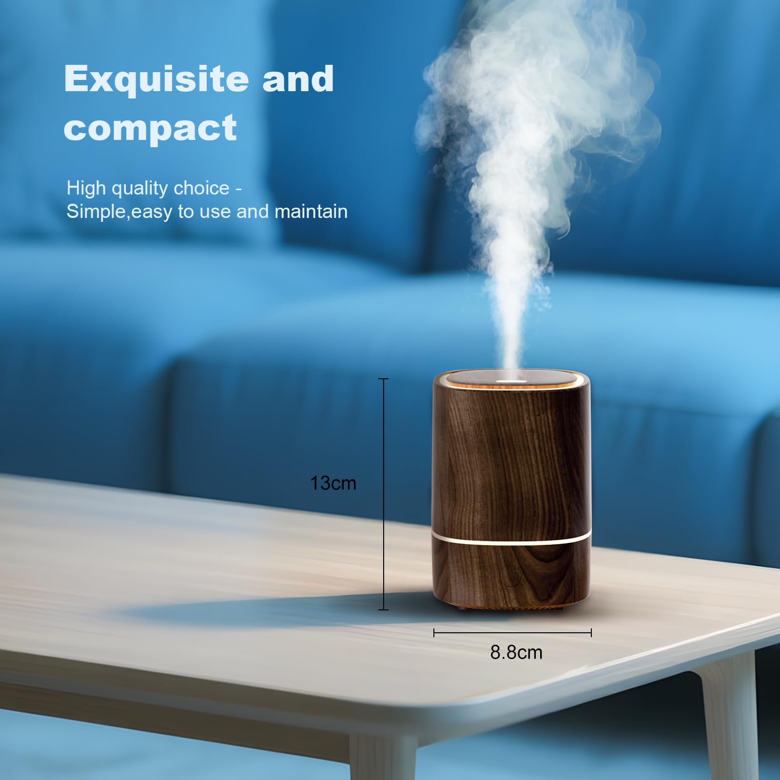 Diffusore di oli essenziali, diffusore per aromaterapia, umidificatore a nebbia fredda con luci LED a 7 colori