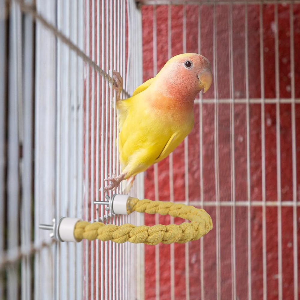 Giocattolo di Corda per Uccelli, Giocattoli Altalene Supporto per Pappagalli a Forma di U, Giochi di Altalena Corde Supporti per Calopsitte Parrocchetti Uccello dell Amore