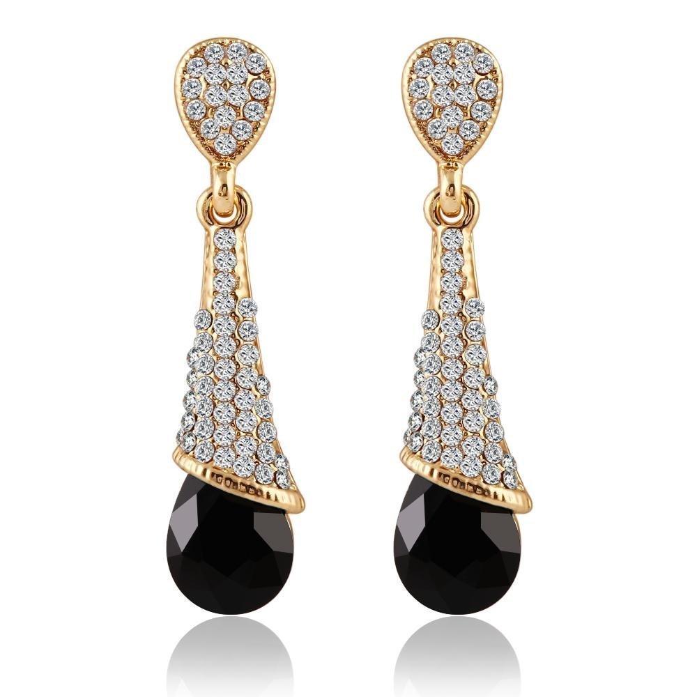 I Jewels Gold Plated Black Stone Studded CZ American Diamond Earring for Women (2707B) (B07MNFLMB3) Amazon Price History, Amazon Price Tracker