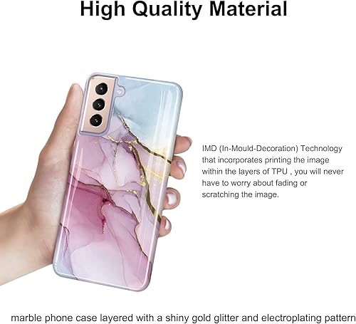 Miniatura 3 de JIAXIUFEN Funda para Galaxy S21 Plus con purpurina galvanizada dorada, delgada, a prueba de golpes, TPU suave de silicona de goma, funda de teléfono