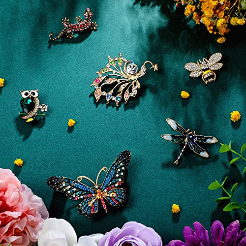 Junkin 12 Pcs Women Brooches Bulk Set Rhinestone Pin Crystal Vintage Christmas Brooch Retro Pin Gifts for Women Girls4