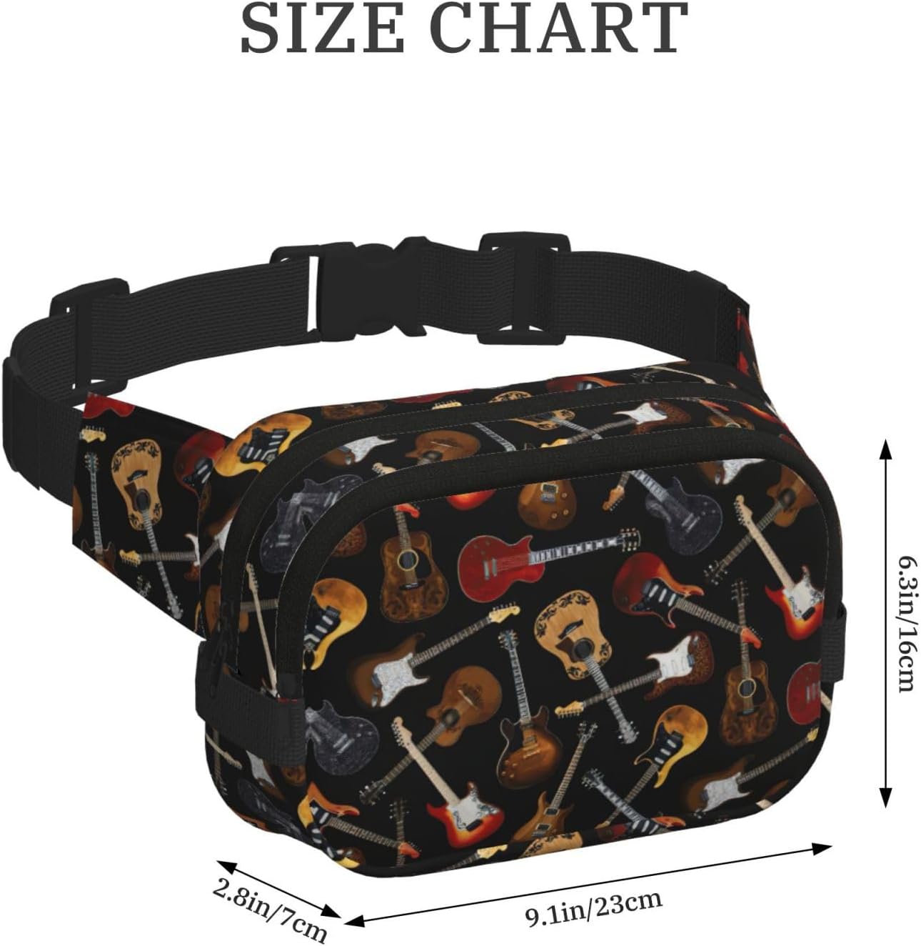 Guitars Fanny Pack Belt Bag For Women And Men, Fashionable Waist Pack For Traveling, Hiking