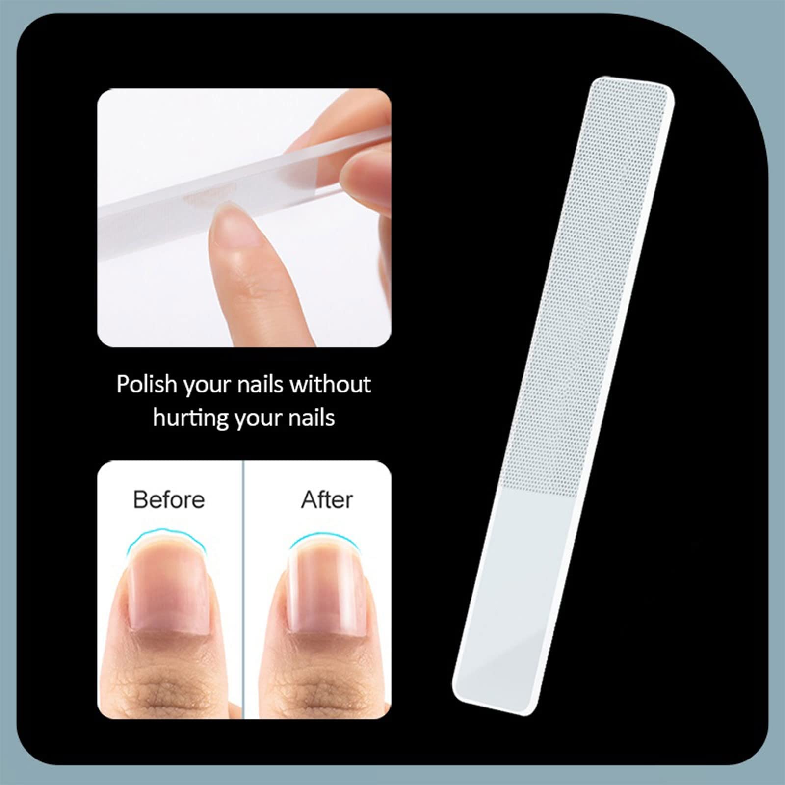 XIANGFAZJD Cortauñas Tijeras for uñas Juego de cortaúñas Profesional Herramientas de manicura de Acero Inoxidable Lima de Vidrio Nano Cortador de uñas Cuidado de Las Manos Cuidado de los pies