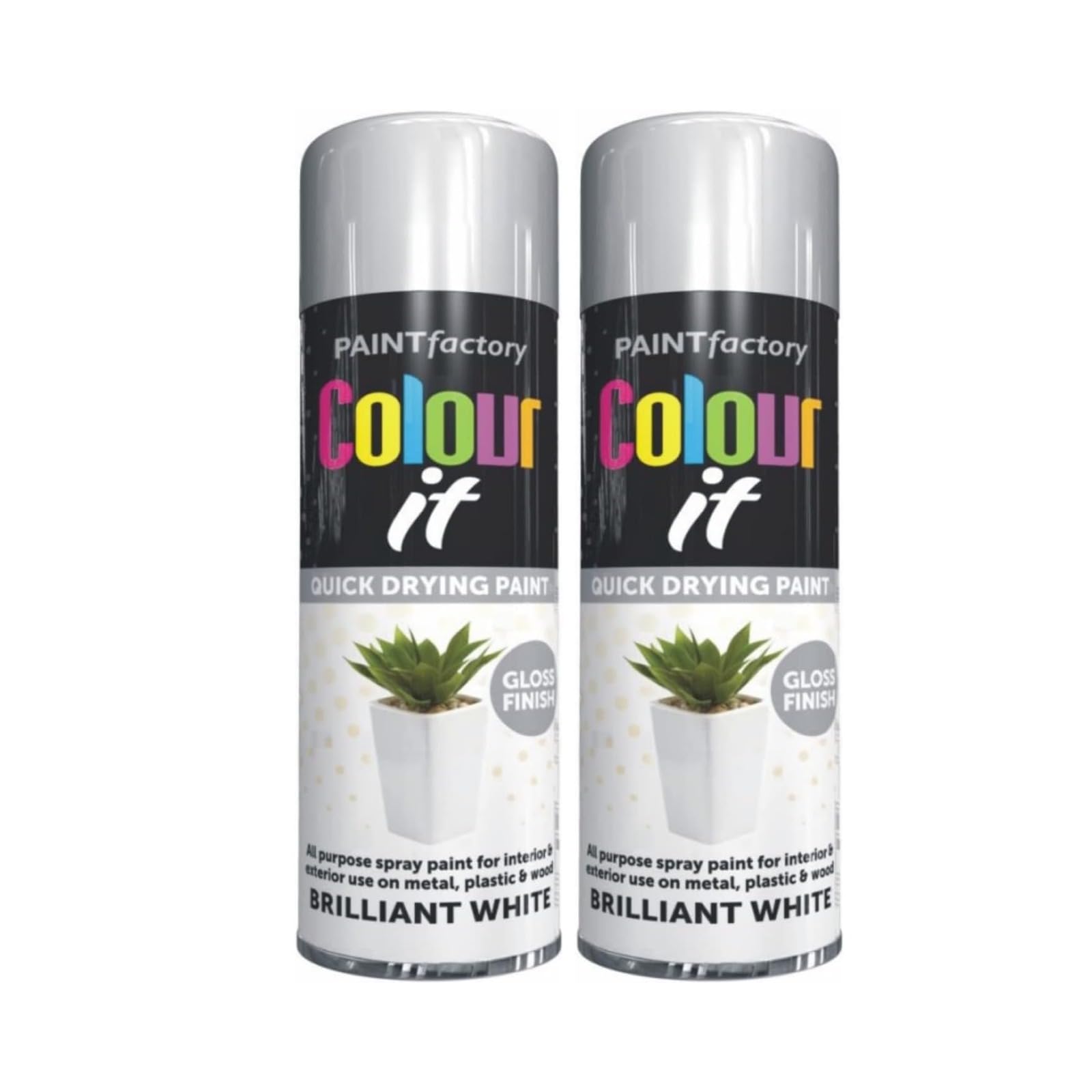 PEBBLE HUG White Gloss Spray Paint, Quick-Drying Formula, DIY Projects, Crafts, Home Décor, Ensuring Long-Lasting Protection, Interior And Exterior Use, 250ml, (2 Pcs)