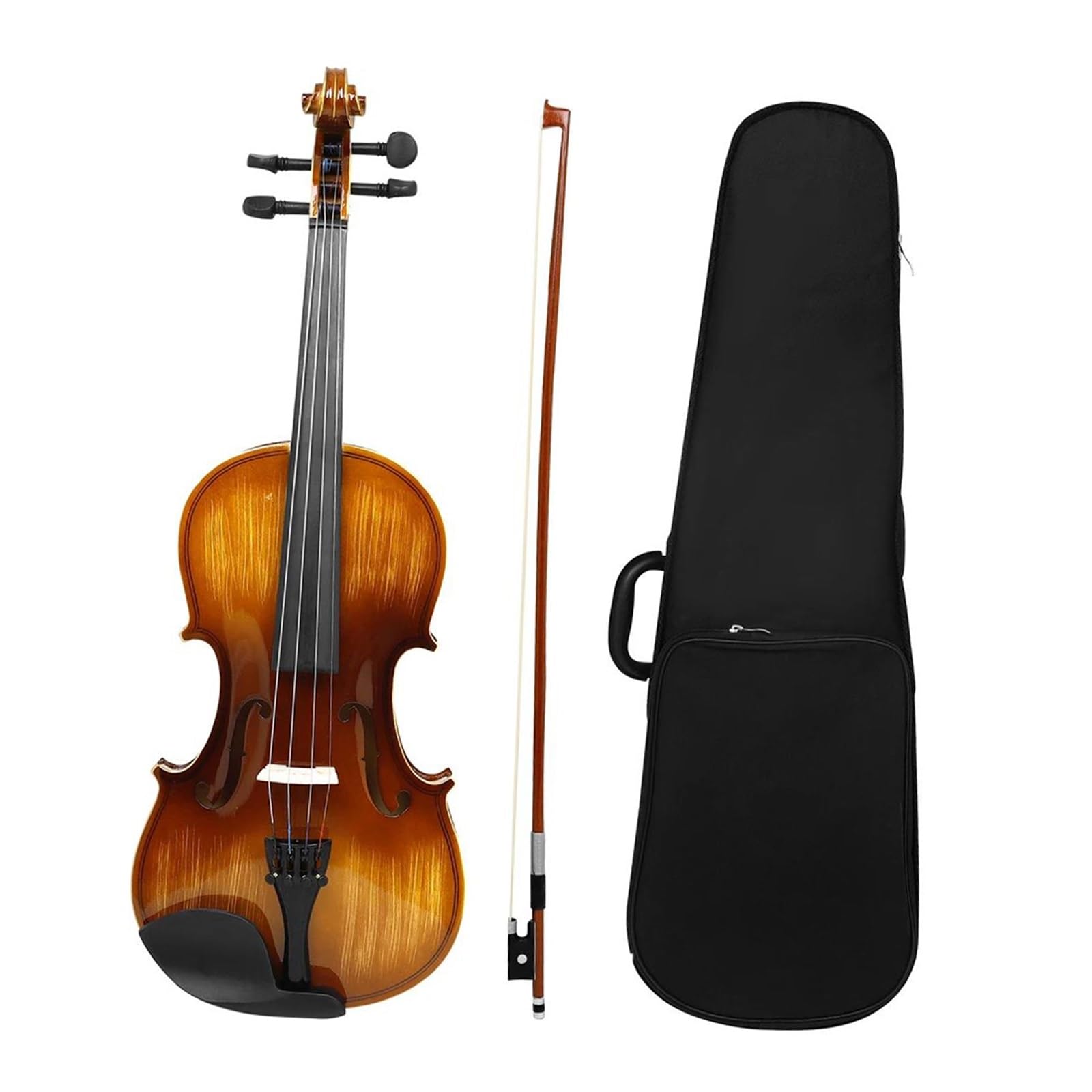 Violino Violino Acustico In Legno Massello 4/4 | Finitura lucidata a mano con una lucentezza lucida vintage