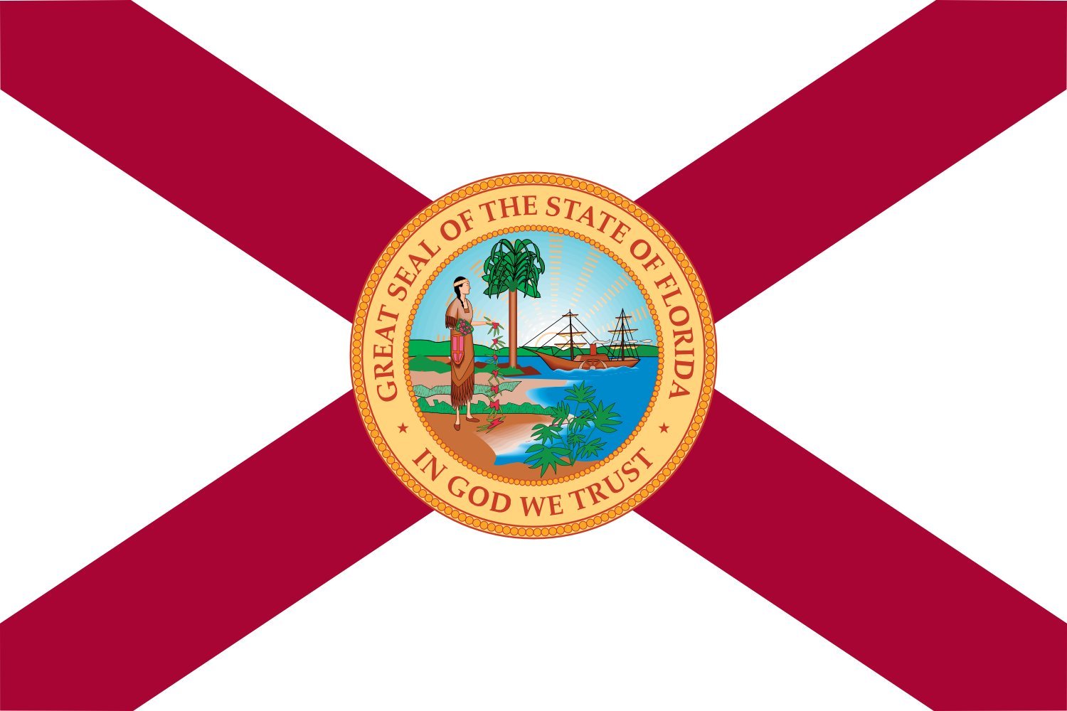 Drapeau Florida 1900–1985 grand modèle aux finitions premium durables
