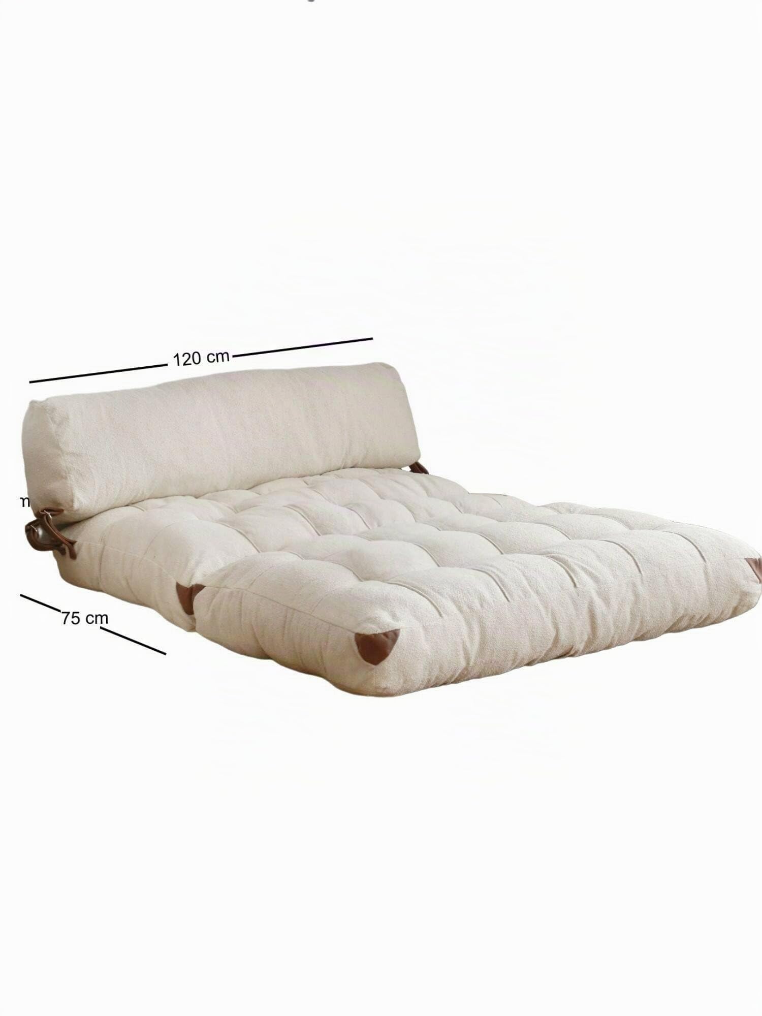Dmora - Divano Letto 2 posti Dysnomia, Sofà trasformabile, Divanetto per Ospiti, Poltrona Letto, 120x75 h79 cm, Crema