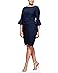 Alex Evenings Slimming Short Dress with Bell Sleeves (Petite and Regular) - Main View