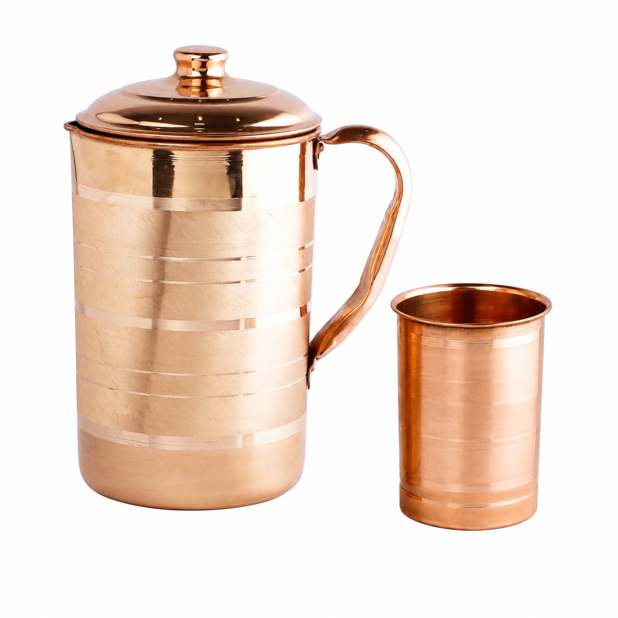 KC Pure Copper Jug for Health Benefits Drinking Water 2000 Ml with 2 Piece Copper Glasses 250 Ml-image-38