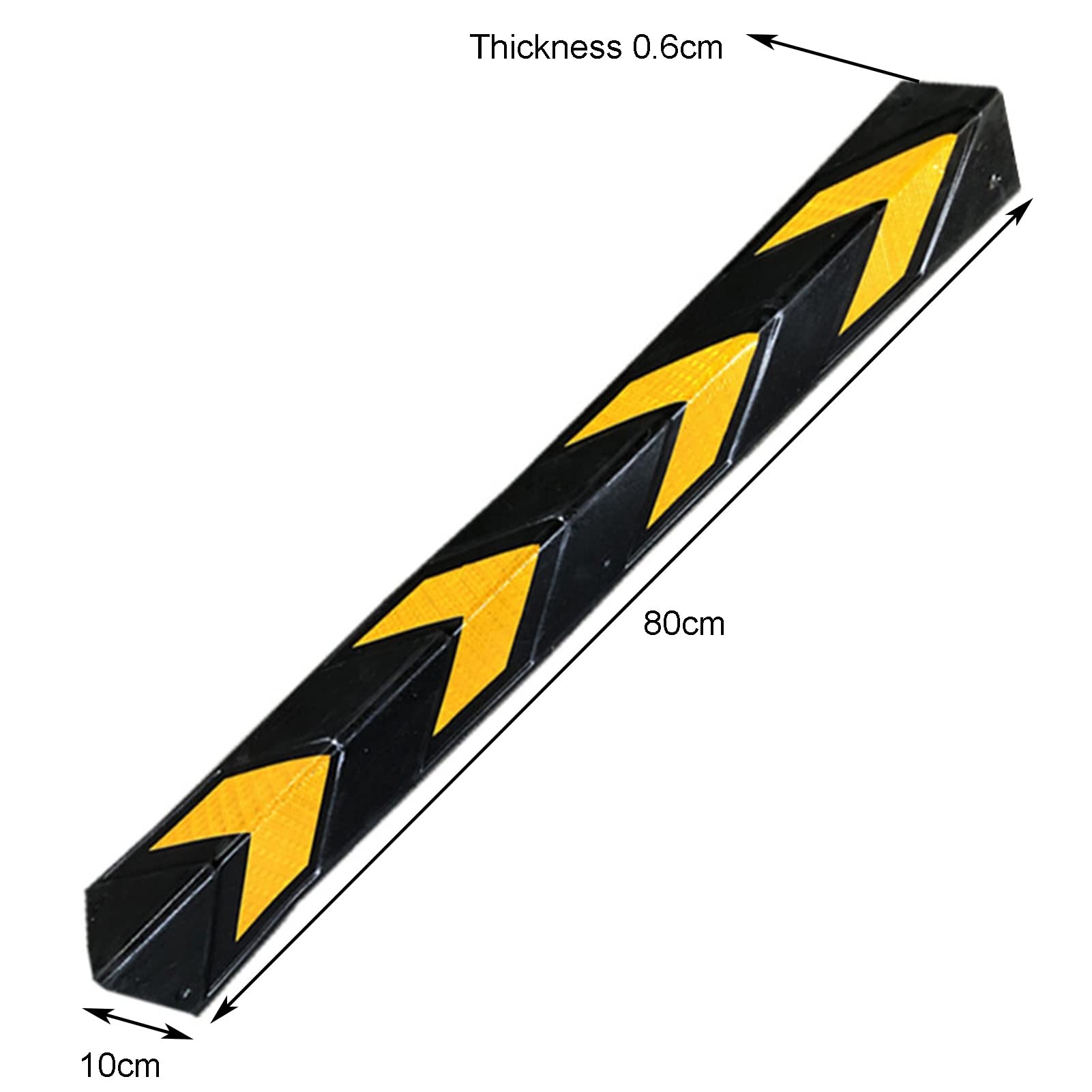 Protections d'angle pour Table Safety Edge, Protections d'angle en Caoutchouc réfléchissantes, Noir et Jaune, 80x10x(0.6-1) cm for Le stationnement, 1/2/5/10/15 pièces(10pcs - 80x10x0.6cm)