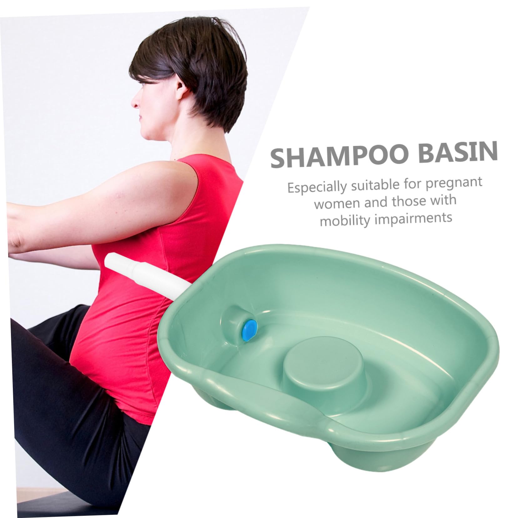 1zestaw Przenośna Miska Szamponowa Do Mycia Włosów Dla Osób Leżących Ergonomiczny Kształt Idealna Dla Pacjentów Osób Starszych i Kobiet Ciąży Łatwa Użyciu Łóżku