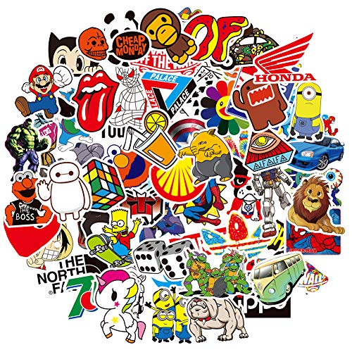 Maxon - 100 Pcs Cool Cute Vinyl Waterproof Stickers for Water Bottles, for Guitar,for Laptop, Travel Case, Car, Skateboard, Motorcycle, Bicycle Decal