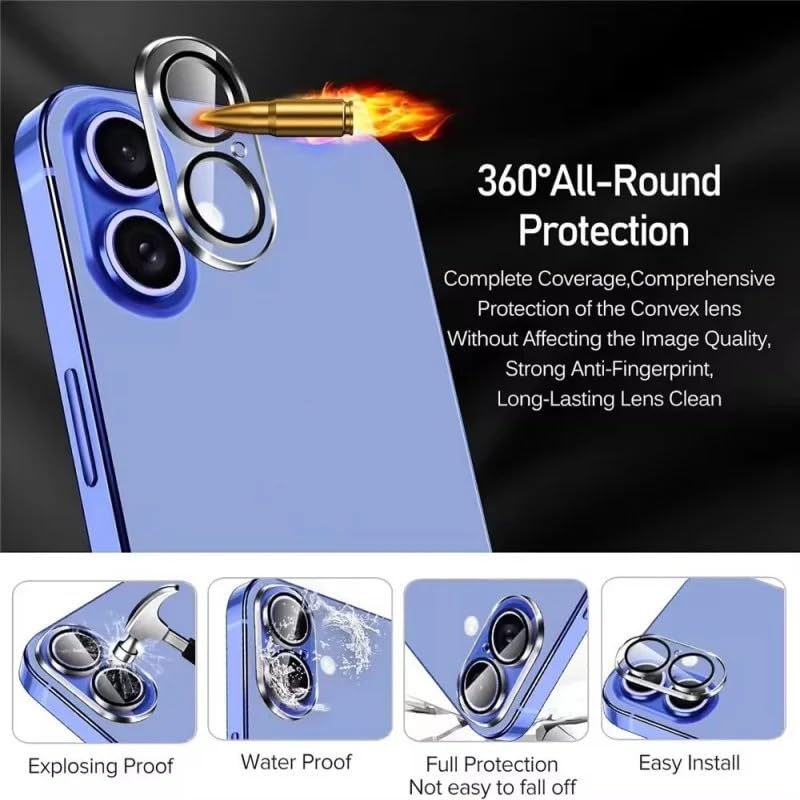 Image of Xmon Back Camera Lens Protector iPhone 16 Premium Camera Glass Protector Guard, Anti-Scratch, Ultra-Clear, Easy Installation