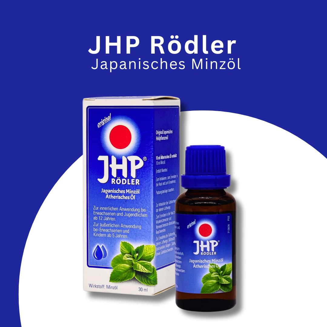 Original JHP Rödler Japanisches Minzöl, 3x 30 ml I Zur Inhalation bei Atemwegsinfekten wie Erkältung und Schnupfen I Zum Einreiben in die Haut I Zum Einnehmen I Spar-Set plus Pharma Perle give-away