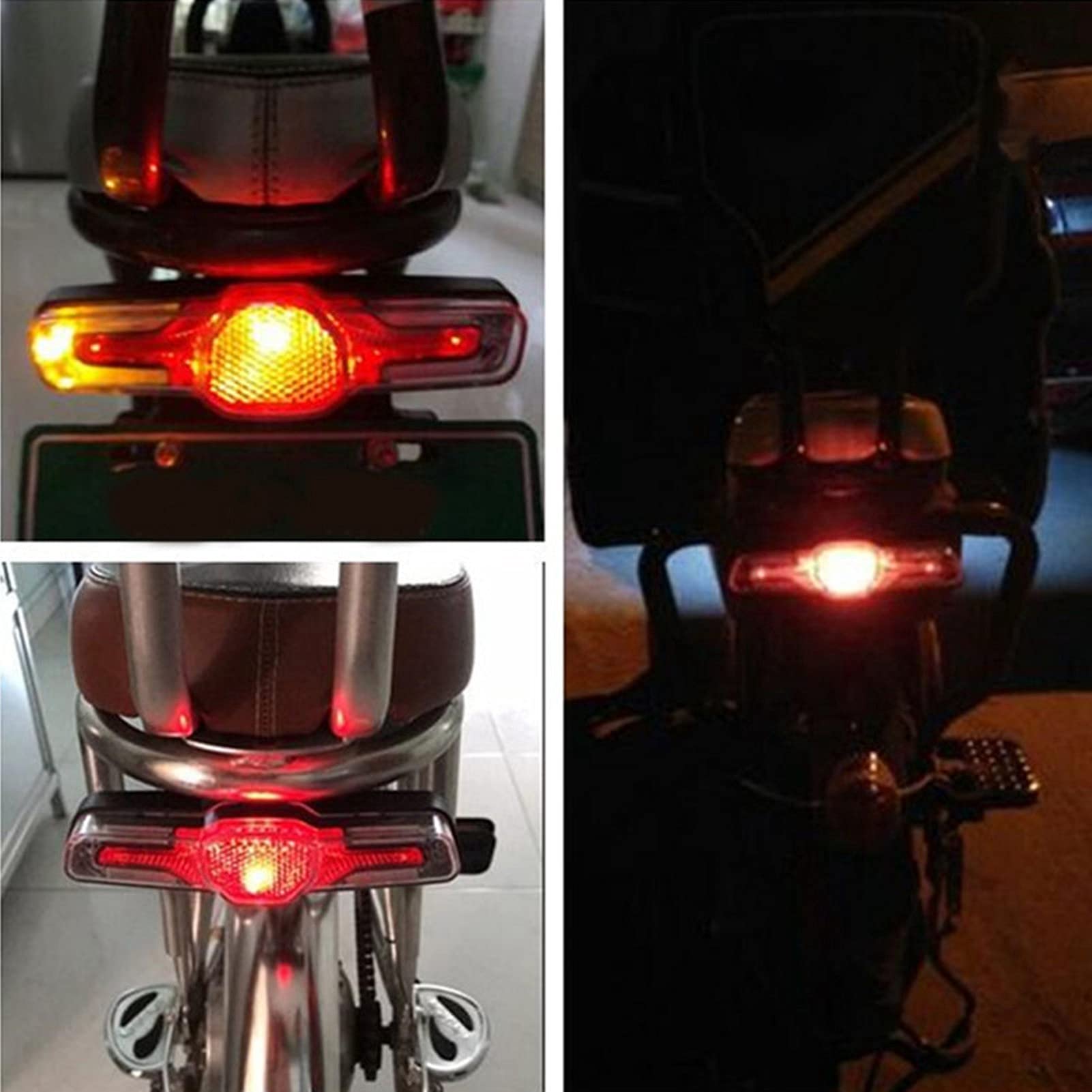 Fanale Posteriore per Bicicletta Elettrica a 5 LED, Fanale Posteriore in ABS 36V/48V/60V con Buona luminosità e Tenuta, Facile Installare Accessori per Ciclismo Notturno di