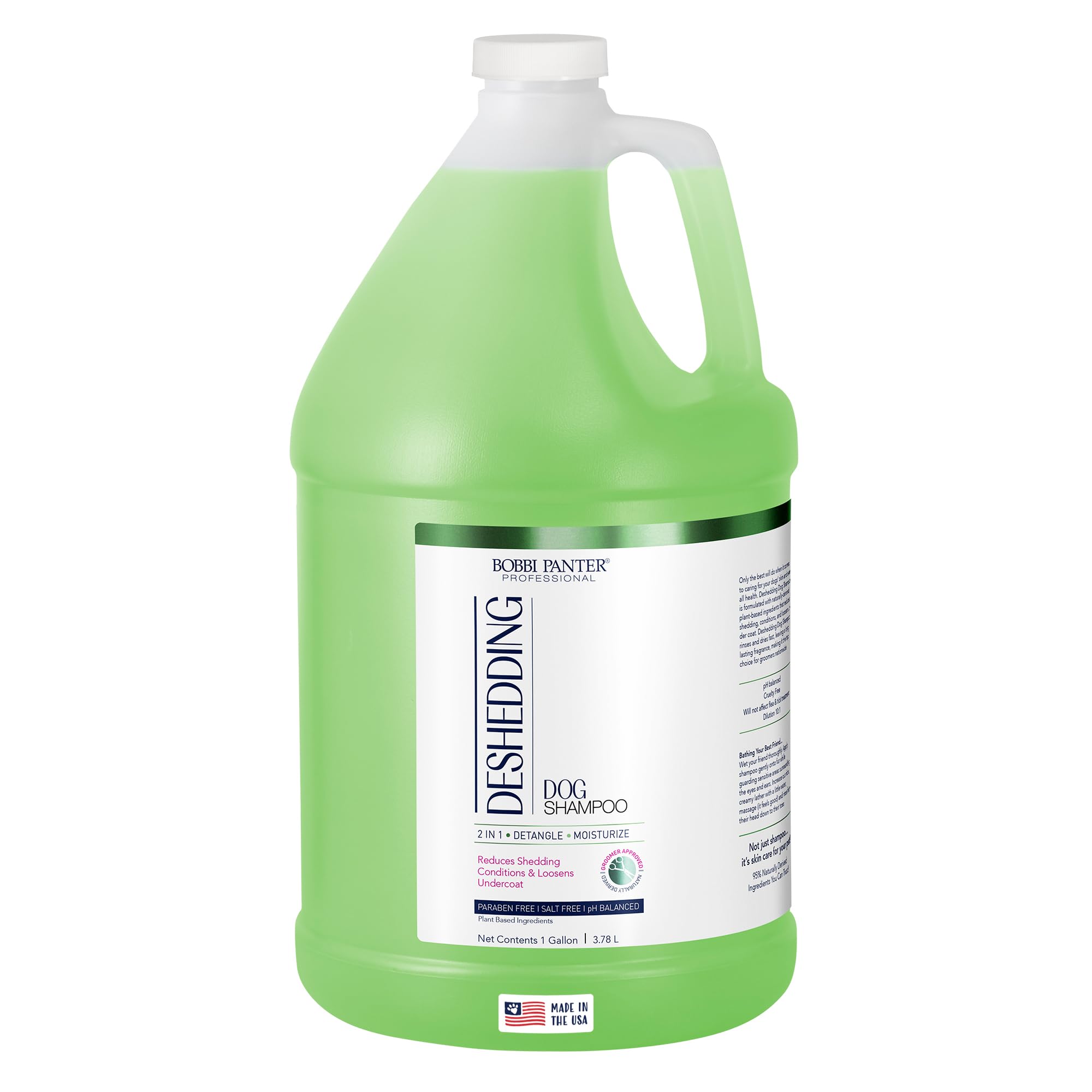 Bobbi Panter Dog Shampoo - Made in USA - All Natural Formula for Heavy Duty Deodorizing & Degreasing - Concentrated 25:1 for Professional Groomers -