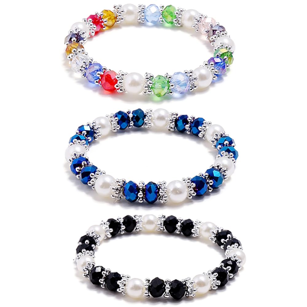 Pearl Bracelets for Women,Freshwater Pearls Crystal Bracelet Boho Bracelets Bead Bracelet Gifts