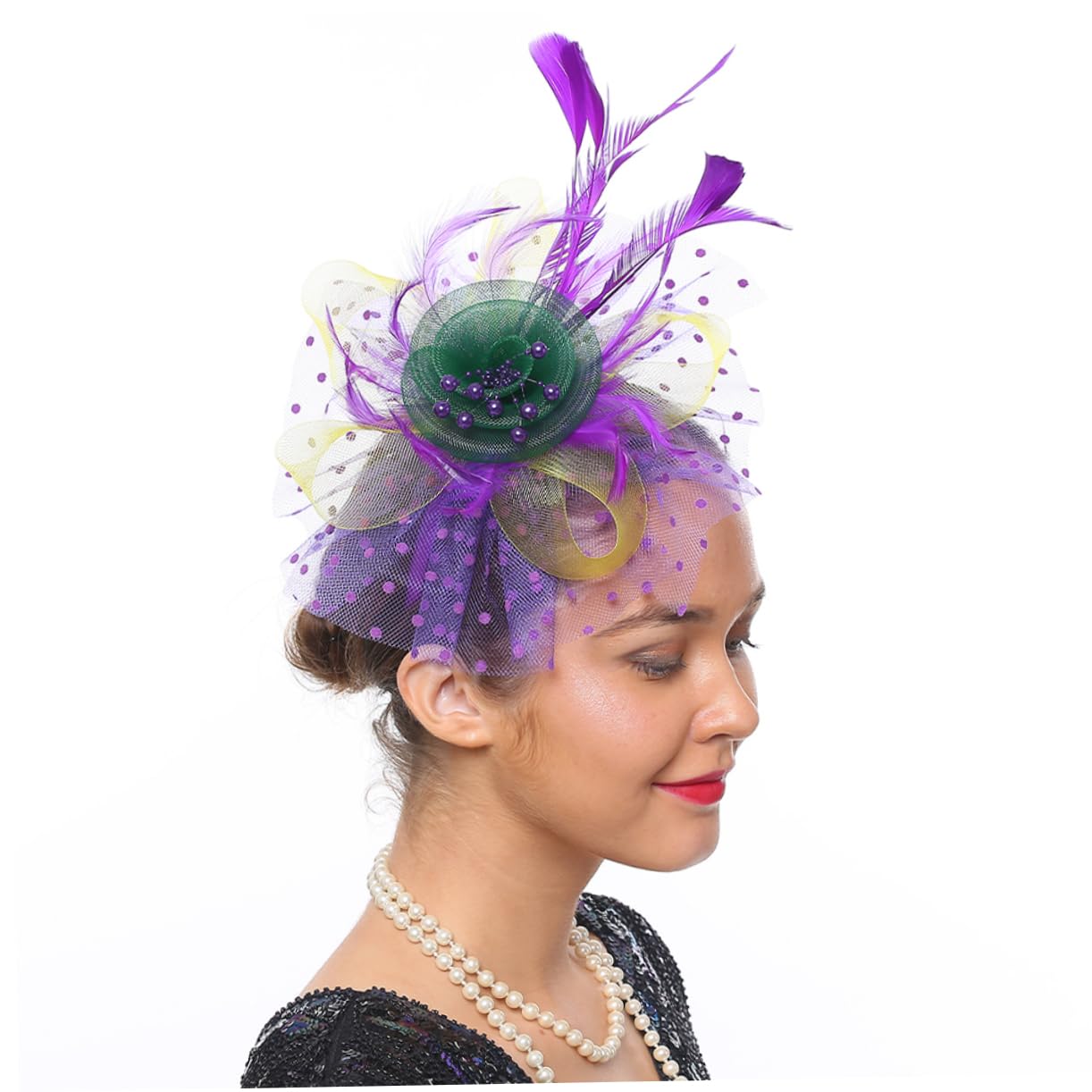 ifundom 3pezzi Fascinator Sposa Elegante Con Decorazioni Floreali e Rete Cappello Per Cerimonie e Tea Party Accessorio Versatile Con Fermagli e Cerchietto Vivaci e Leggero Per Matrimonio e