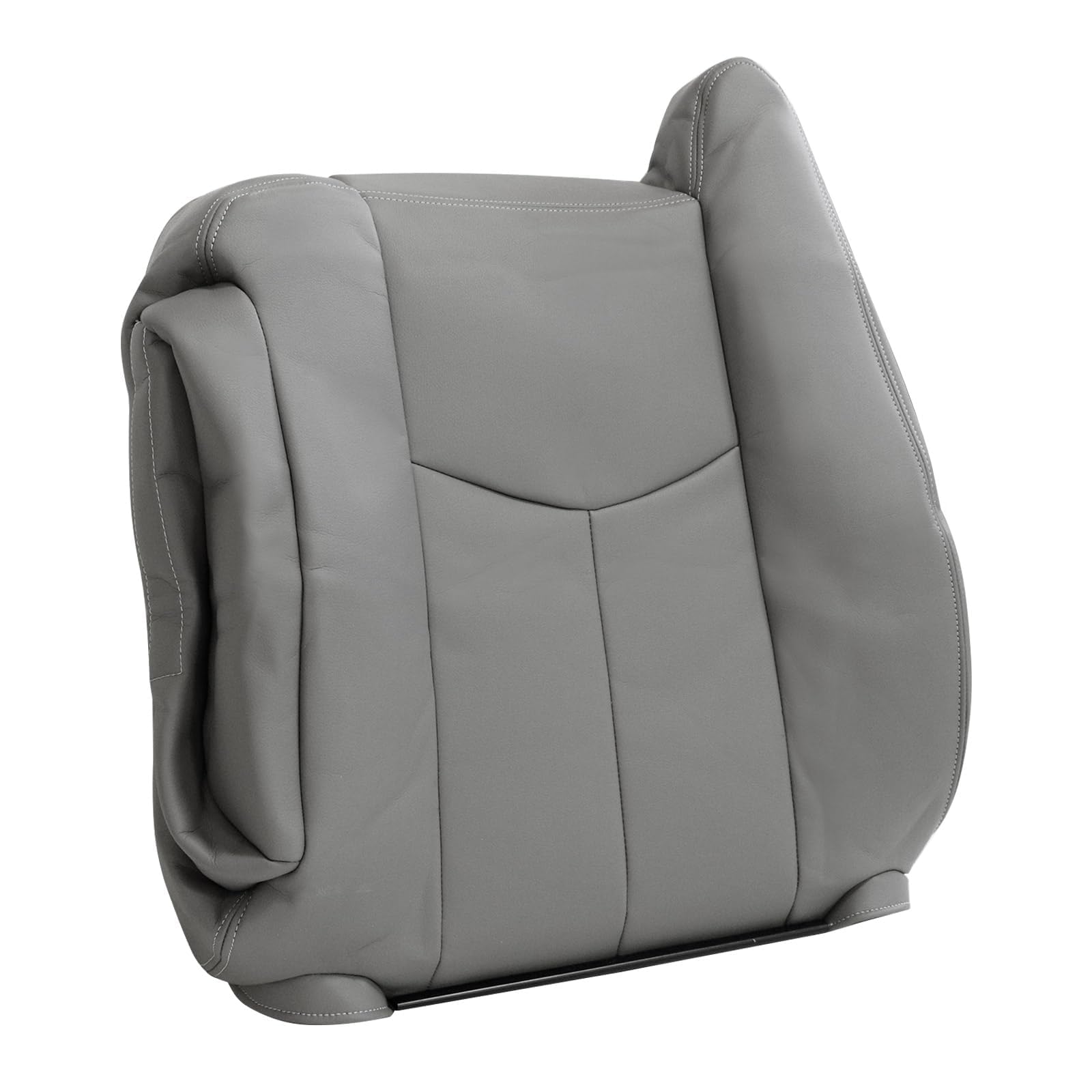 GXARTS Driver Side Bottom and Top Lean Back Replacement Leather Seat Cover Light Gray 922 or 92i Compatible with Chevy Silverado Tahoe Suburban Avalanche GMC Yukon Sierra 2003 2004 2005 2006