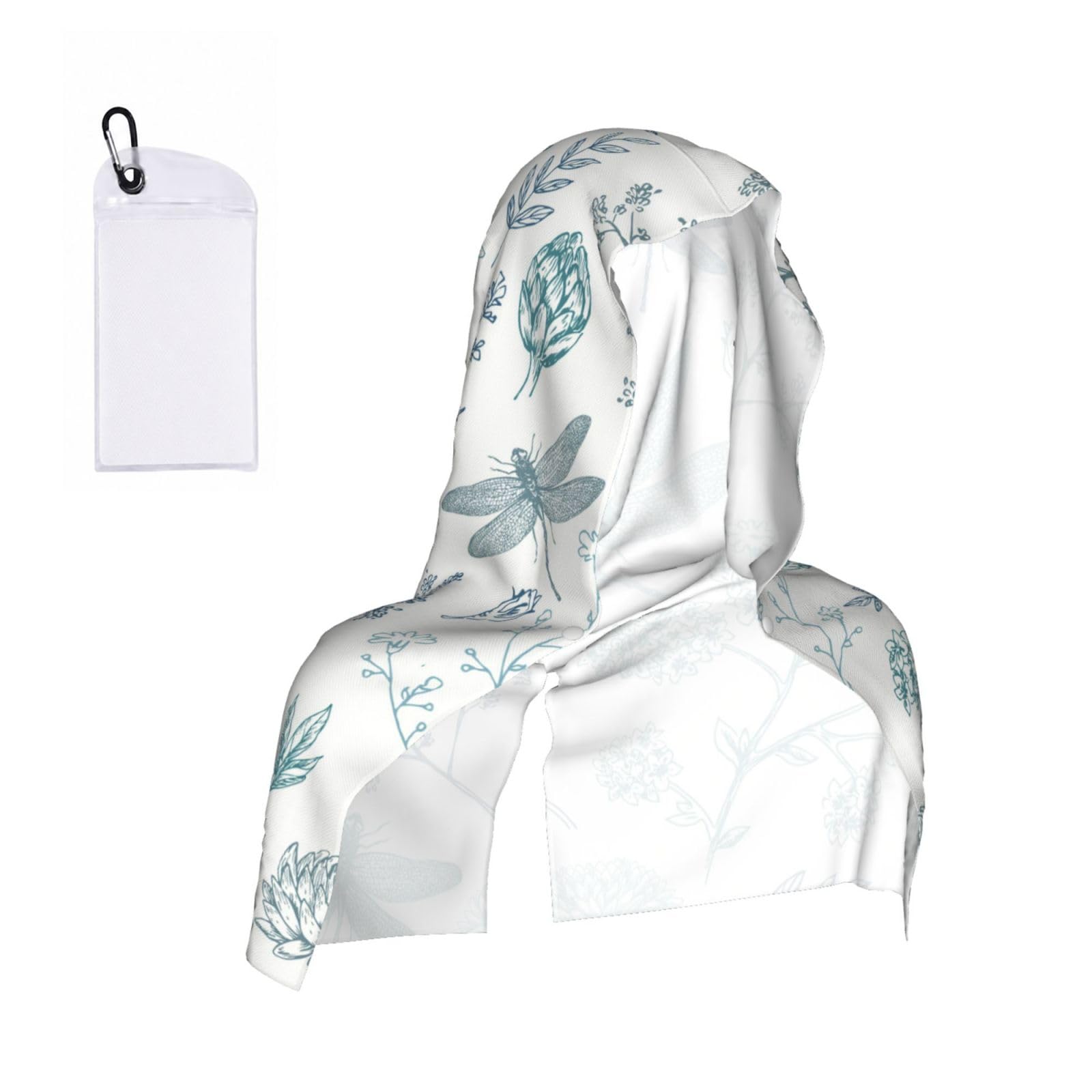 ESNAIUVCD Dragonfly Print Multifunctional Cooling Hoodie Bandana Portable Sweat Absorbing Design For Beach Workouts Exercise Heat Relief Accessories
