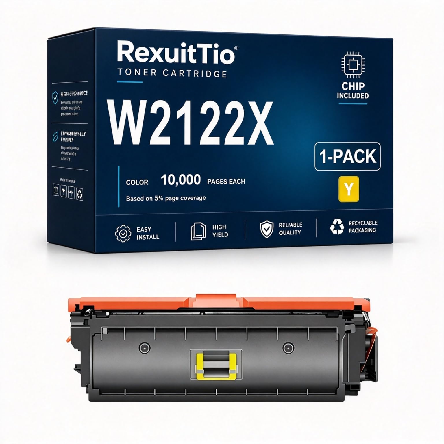 Remplacement de la Cartouche de Toner à Haut rendement W2120X Convient à W2120X W2121X W2122X W2123X, Compatible avec HP Color LaserJet Managed M554dn M578F M555DN, 4 Paquets Noir