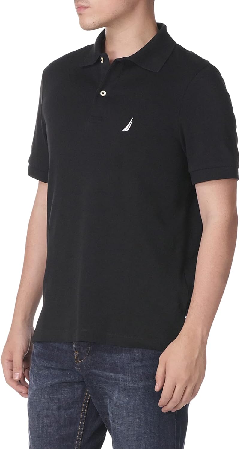 Nautica Mens Classic Fit Short Sleeve Solid Soft Cotton Polo Shirt - Image 2