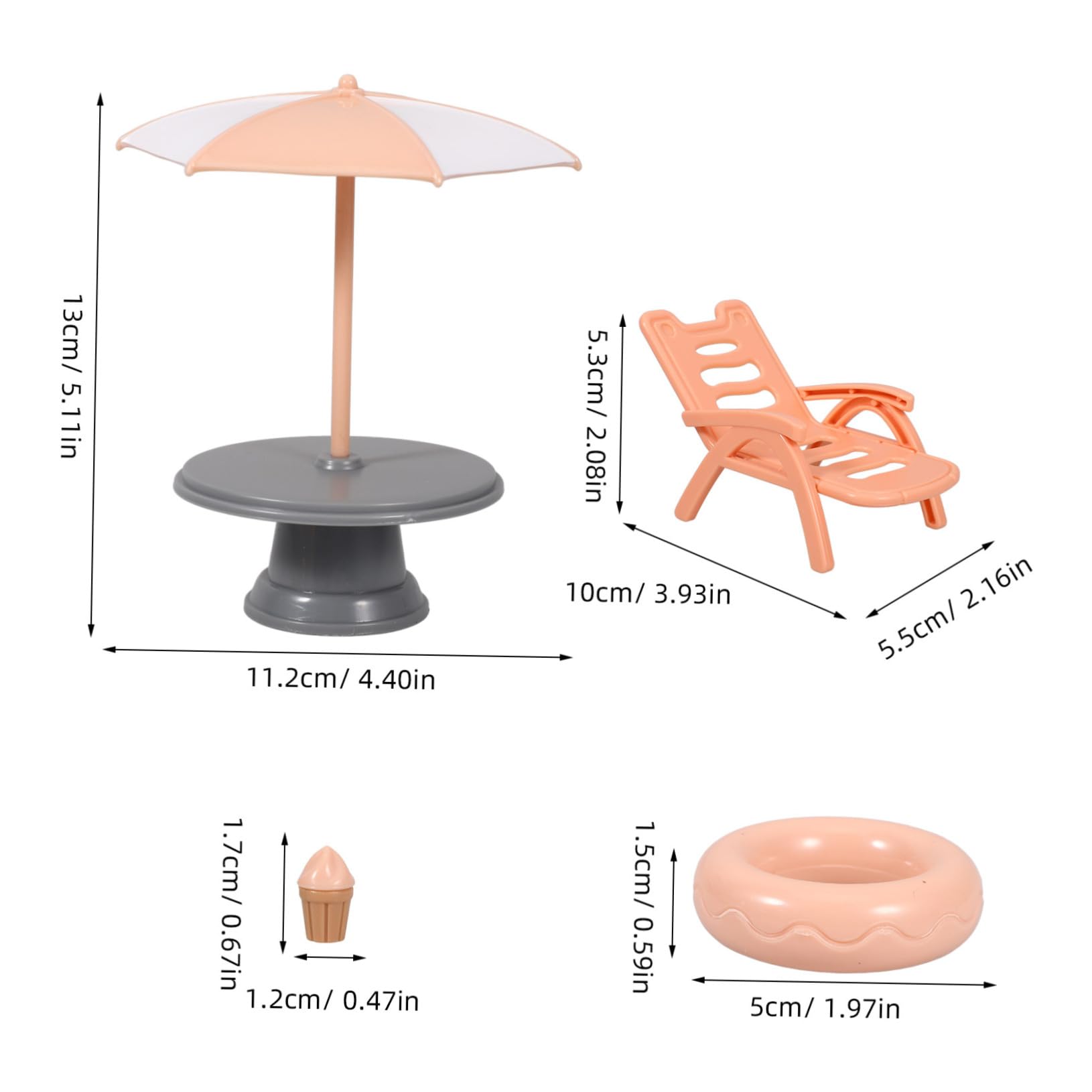 Toddmomy DIY Doll Decor Props Mini House Supply Decorative Mini Beach Chair for Kids Imaginative Play