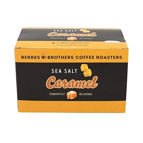 Berres Brothers - Café de caramelo con sal marina, 12 cápsulas individuales compatibles con cafeteras Keurig K Cups K Pods, tostado medio