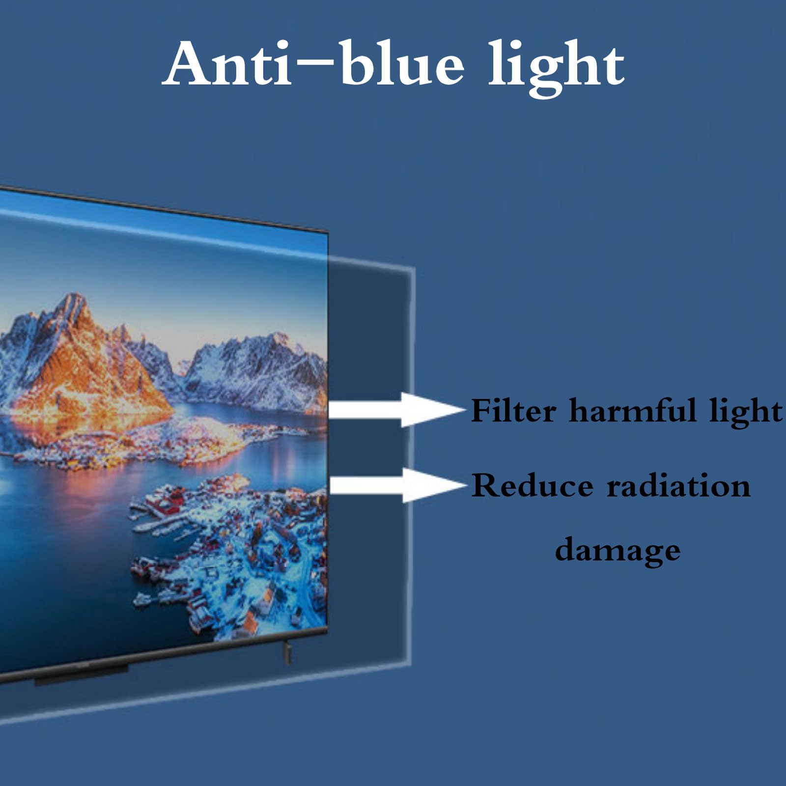 Filtro AntiLuce Blu Appeso,Filtro Universale per Luce Blu del Computer,Pellicola Protettiva Antiriflesso per TV,AntiLuce Blu,Adatto A Persone Miopi,Studenti,Impiegati,Social Media