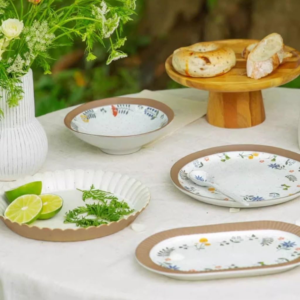 Platos De Comida Plato De Cena De Cerámica Simple Y Fresco, Plato Doméstico, Vajilla Suministros Para La Fiesta