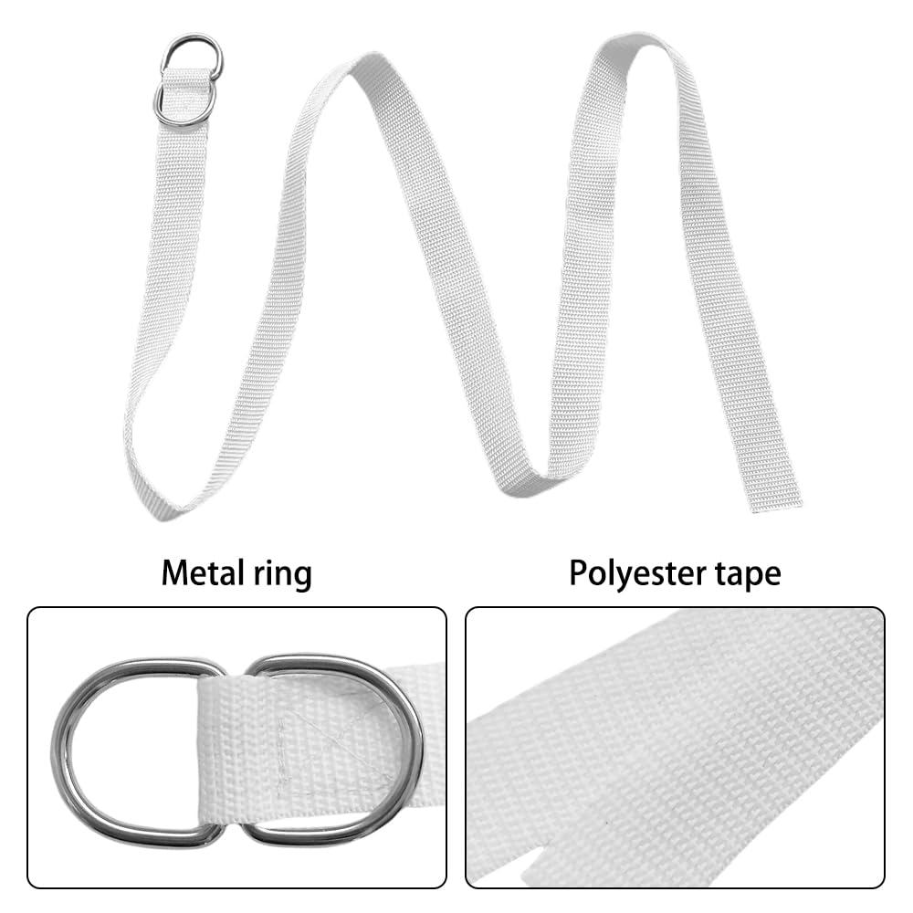 MiOYOOW 4PCS Web Fútbol Cinturón, 51 Pulgadas Blanco Cinturón D-Ring Cinturón para Hombres Mujeres Juegos Deportivos Ejercicios Juegos de Entrenamiento