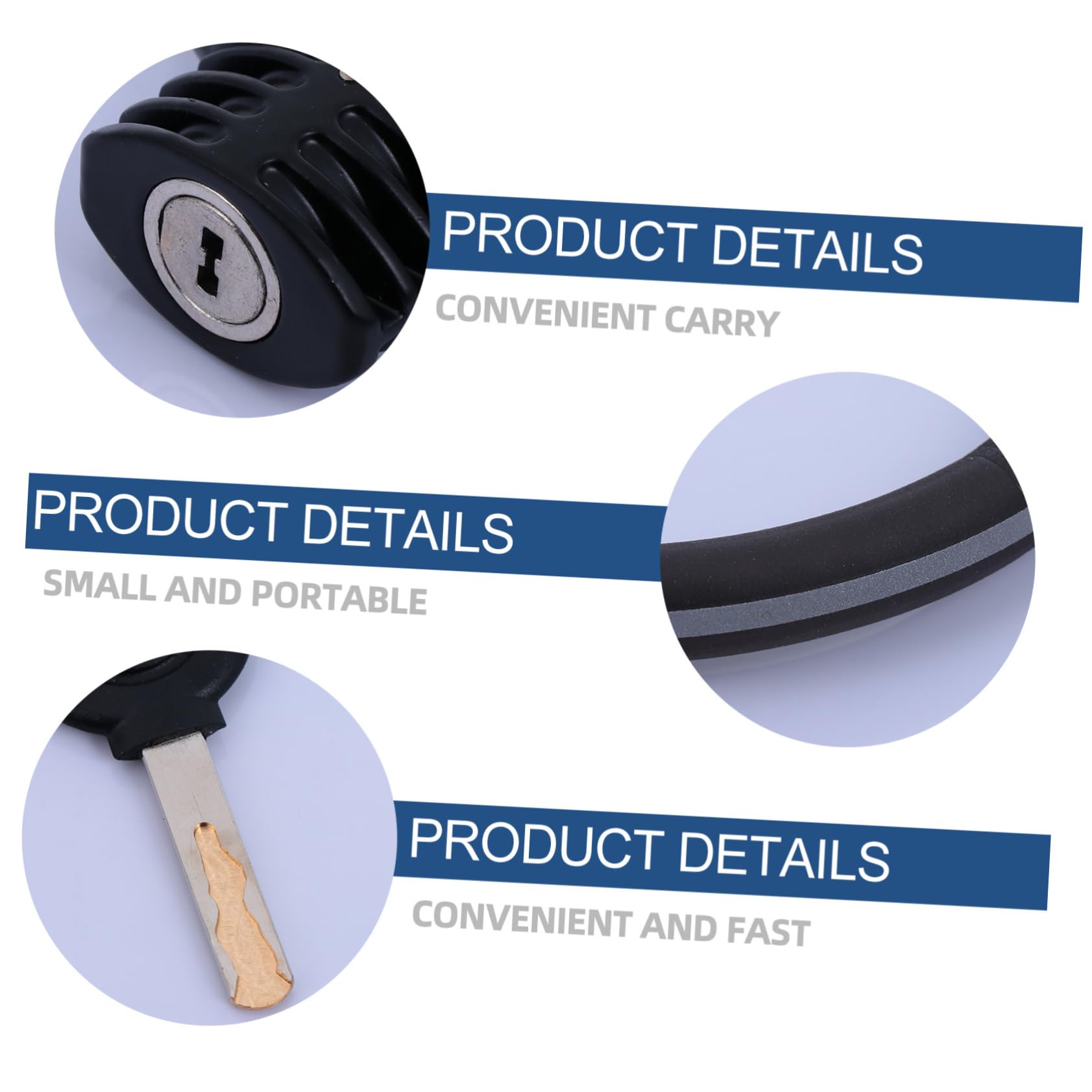 Yardwe Bike Lock u Bolt Lightweight Compact Ring Lock for Bicycle Accessories and Locks