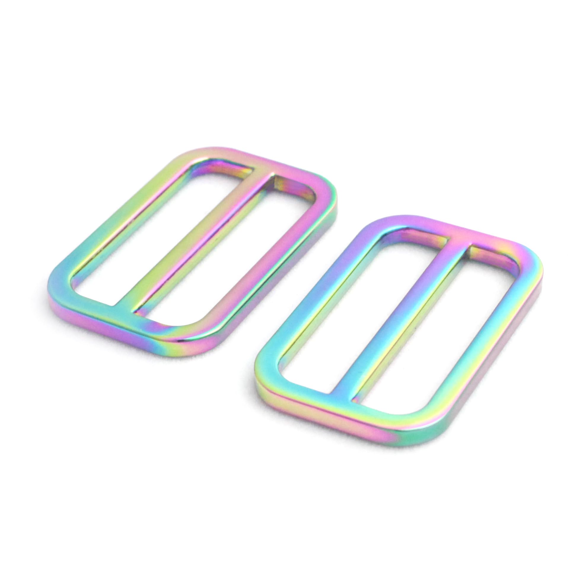 FUYEJIA Metal Rainbow Swivel Snaps Hooks with rainbow d rings and Tri-Glides rainbow purse hardware Slide Buckles