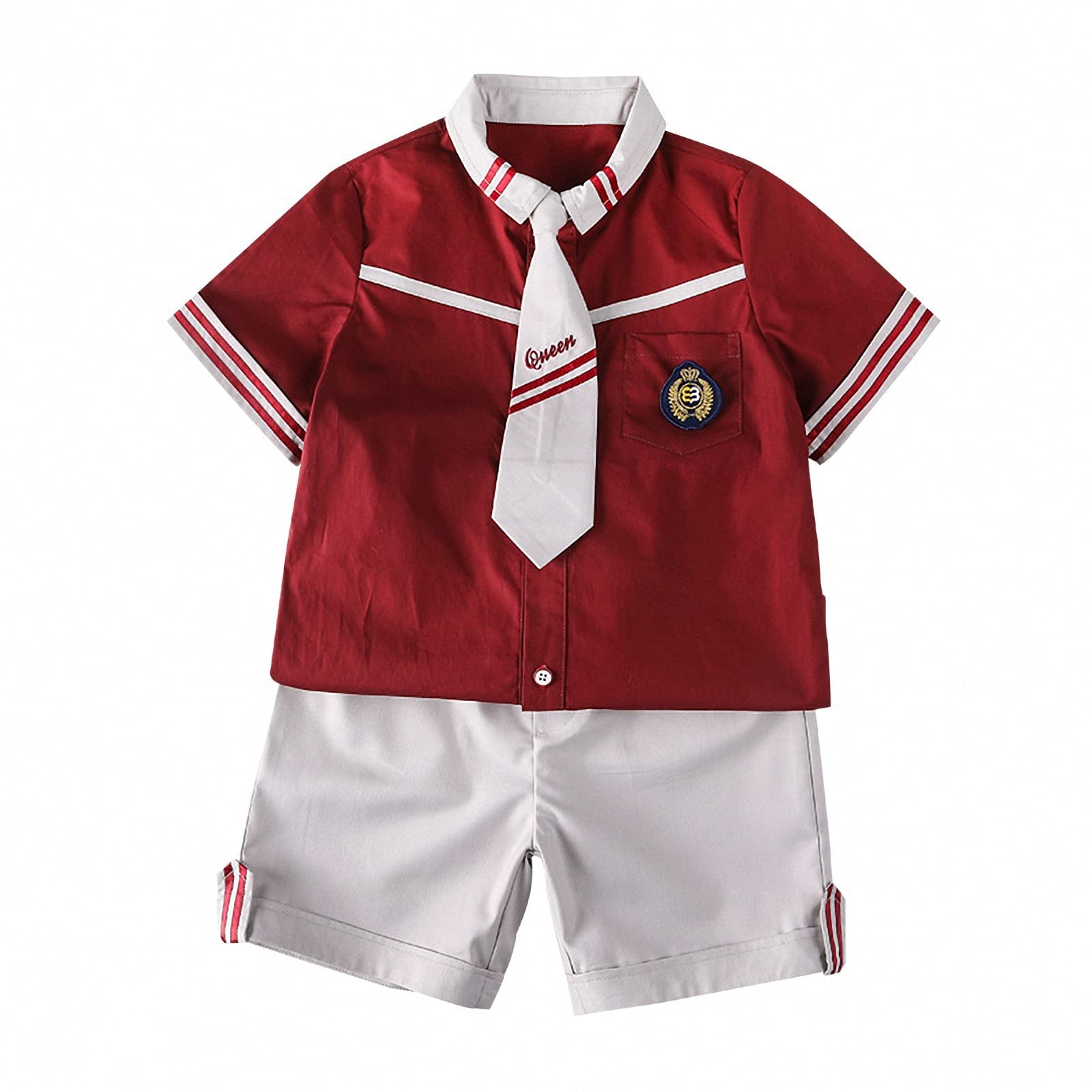 Uniformes de jardín de Infantes,Ropa de Clase de Manga Corta de Estilo Universitario británico para niños de Verano,Trajes de Ropa Escolar de Rendimiento de Estudiantes